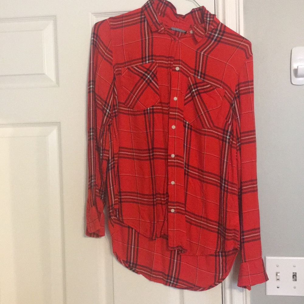 Target orange button up shirt barely worn! - Picture 2 of 4